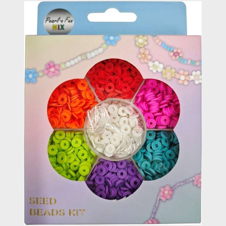 Heishi Perlemix 40g Multi + Elastik, Ophngsske - Pearl N Fun