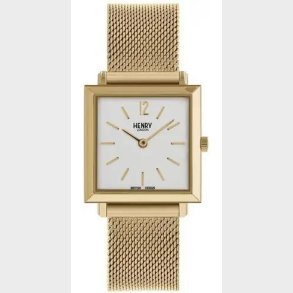 Henry London - Dameur - Hl26-qm-0266 - Firkantet 26 Mm - Stl - Guld Hvid