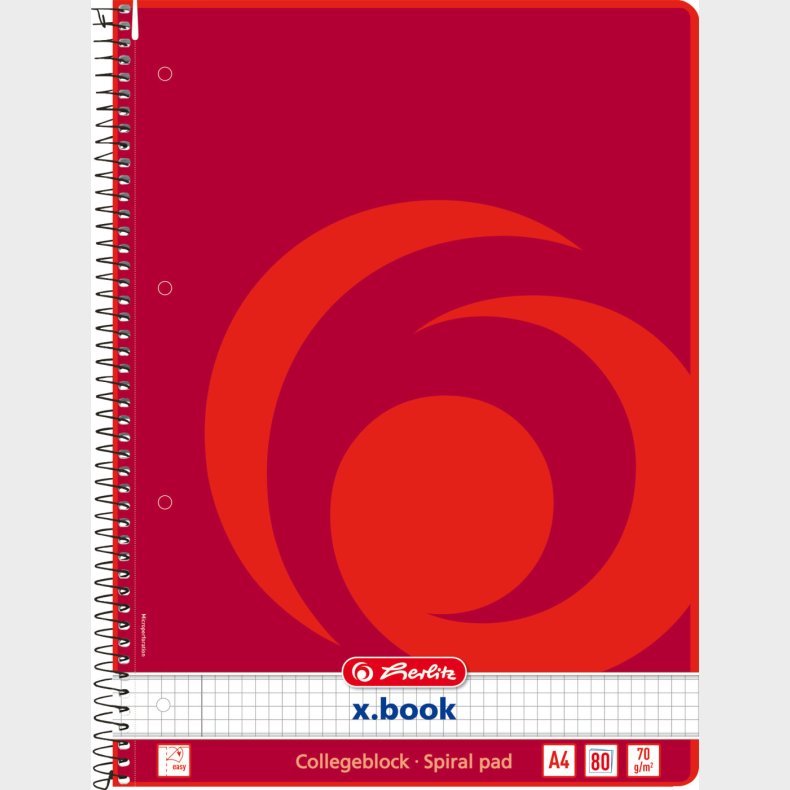 Herlitz Kollegieblok A4 - Ternet 80 Sider