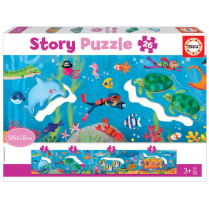 educa | Historie puslespil m. 26 brikker - Under havet