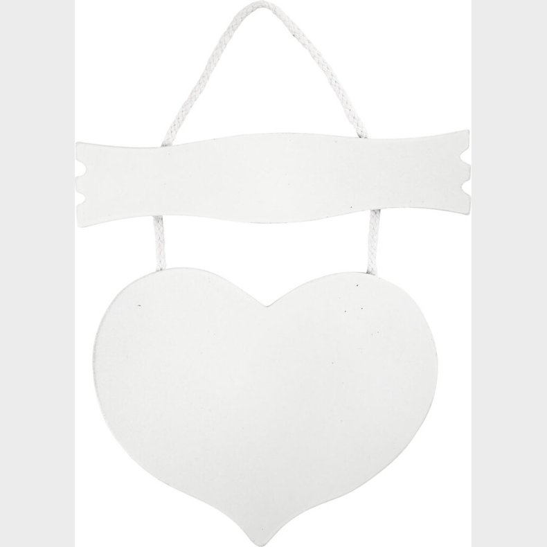 Hjerte Med Skilt - Str. 28x19 Cm - Tykkelse 5 Mm - 1 Stk.