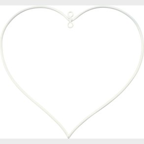 Hjerte - Str. 13x13 Cm - Tykkelse 2,5 Mm - Hvid - 10 Stk.