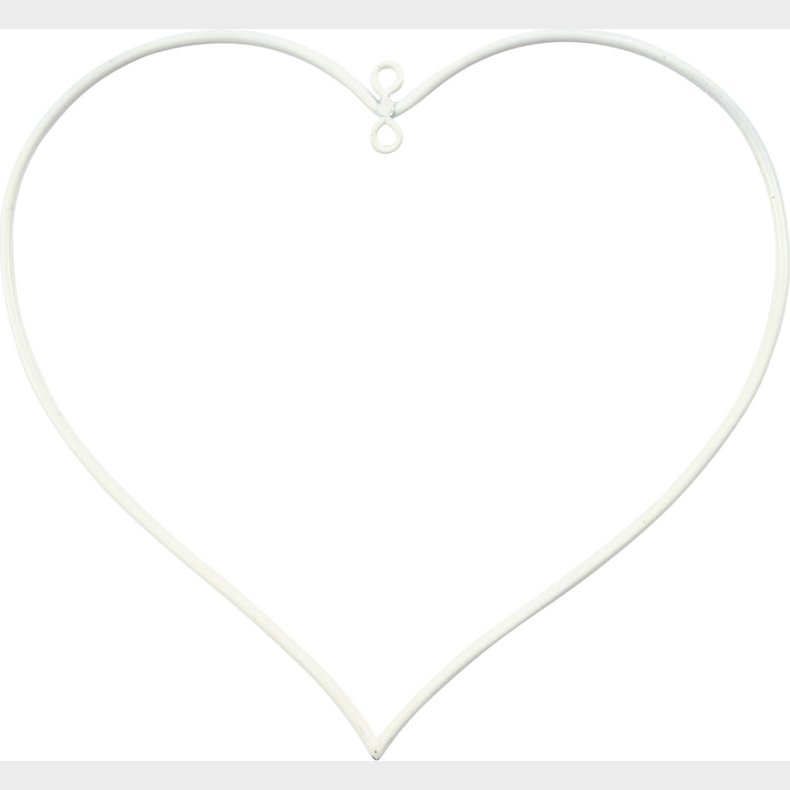 Hjerte - Str. 13x13 Cm - Tykkelse 2,5 Mm - Hvid - 10 Stk.