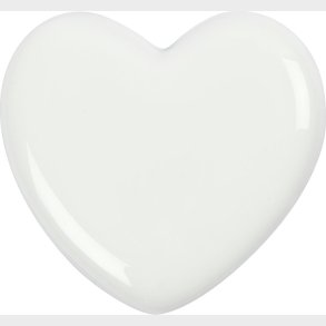 Hjerte - Str. 6,5x6,5 Cm - Tykkelse 10 Mm - Hvid - 1 Stk.