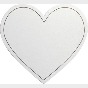 Hjerte - Str. 75x69 Mm - 120 G - Hvid - 10 Stk.