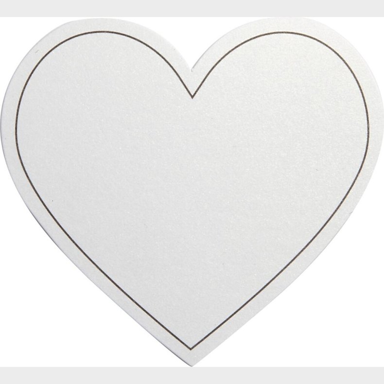 Hjerte - Str. 75x69 Mm - 120 G - Hvid - 10 Stk.