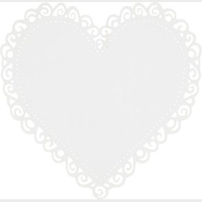 Hjerte - Str. 85x85 Mm - 240 G - Hvid - 10 Stk.