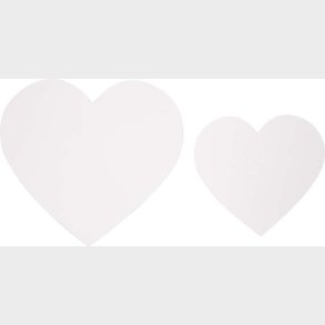 Hjerter - Str. 6+8,5 Cm - 240 G - Hvid - 50 Stk.