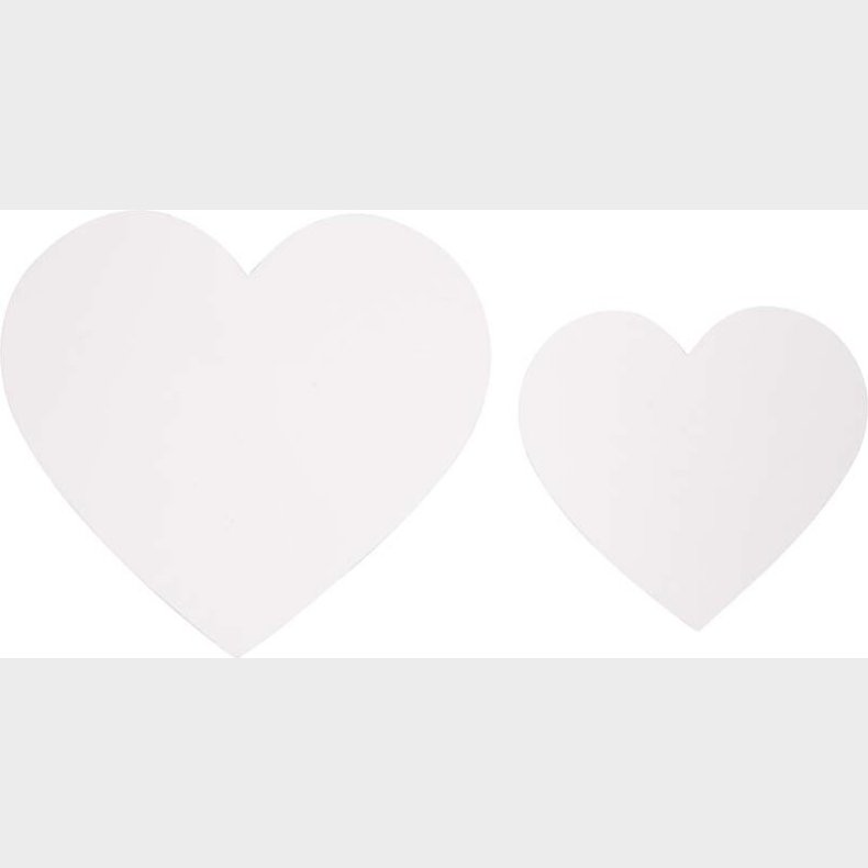 Hjerter - Str. 6+8,5 Cm - 240 G - Hvid - 50 Stk.