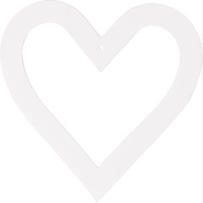 Hjerteramme - Str. 18x18 Cm - 230 G - Hvid - 16 Stk.