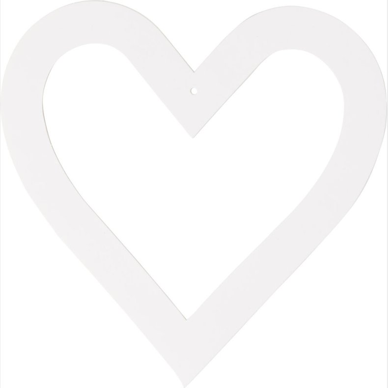 Hjerteramme - Str. 18x18 Cm - 230 G - Hvid - 16 Stk.