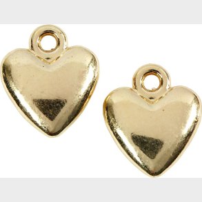 Hjertevedhng - Str. 13x15 Mm - Forgyldt - 10 Stk.