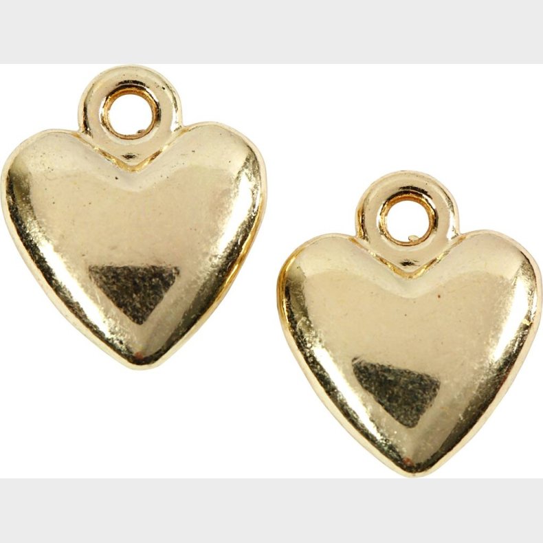 Hjertevedhng - Str. 13x15 Mm - Forgyldt - 10 Stk.