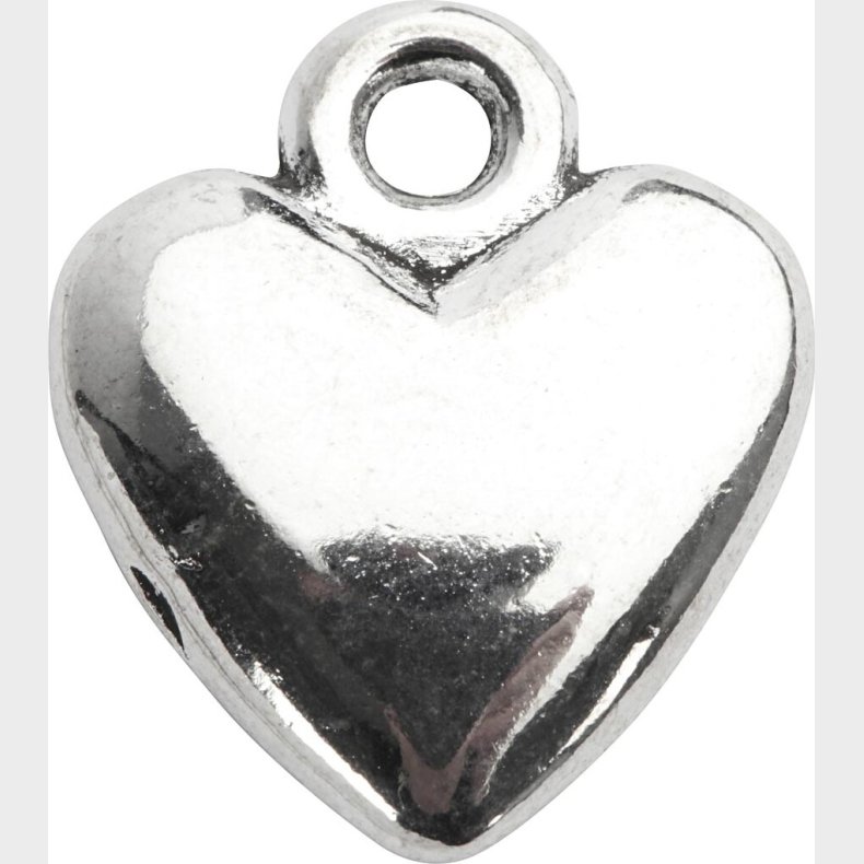 Hjertevedhng - Str. 13x15 Mm - Forslvet - 10 Stk.