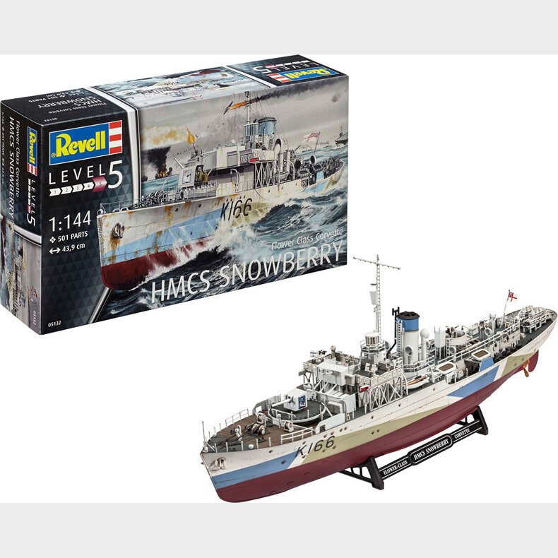 Revell - Hmcs Snowberry Flower Class Corvette Skib Byggest - 1:144 - Level 5 - 05132