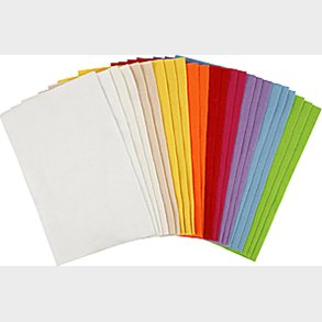 Hobbyfilt - 20x30 Cm - 1,5 Mm - 180-200 G - Flere Farver - 24 Ark