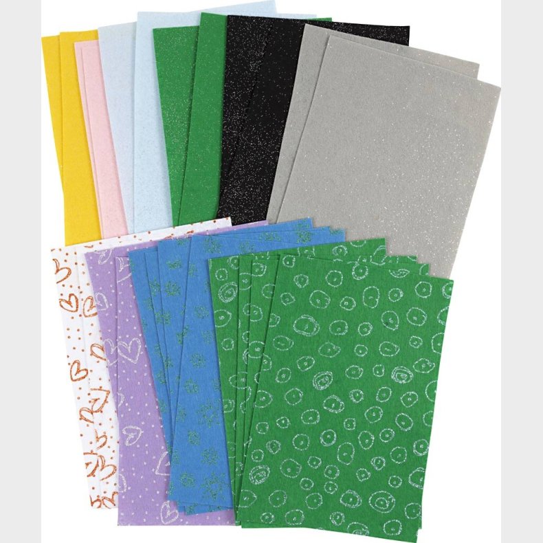 Hobbyfilt - 21x30 Cm - 1 Mm - Indhold Kan Variere - Flere Farver - 24 Ark