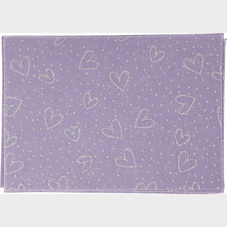 Hobbyfilt - A4 - 210x297 Mm - 1 Mm - Lilla - 10 Ark