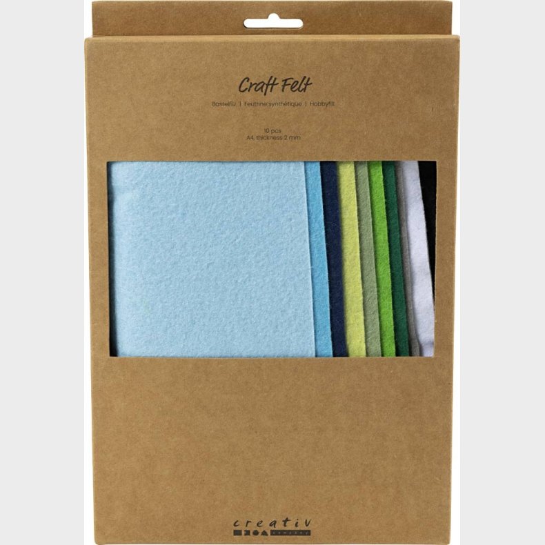 Hobbyfilt - A4 - 210x297 Mm - Tykkelse 2 Mm - Bl/grn Harmoni