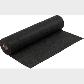 Hobbyfilt Rulle - B 45 Cm - 1,5 Mm - Meleret - 180-200 G - Sort - 5 M
