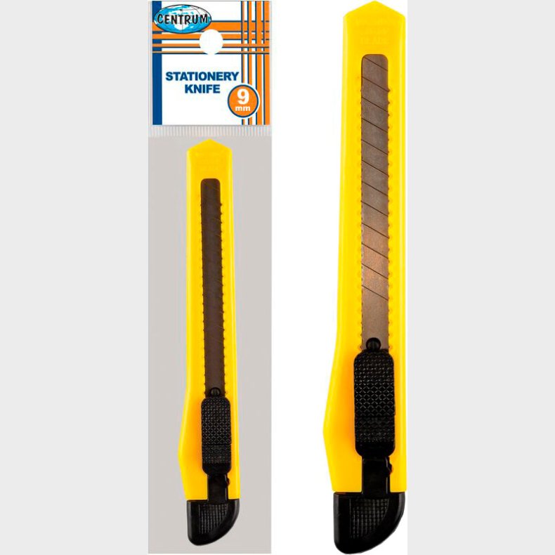 Hobbykniv 9 Mm Gul / - Sort - Centrum