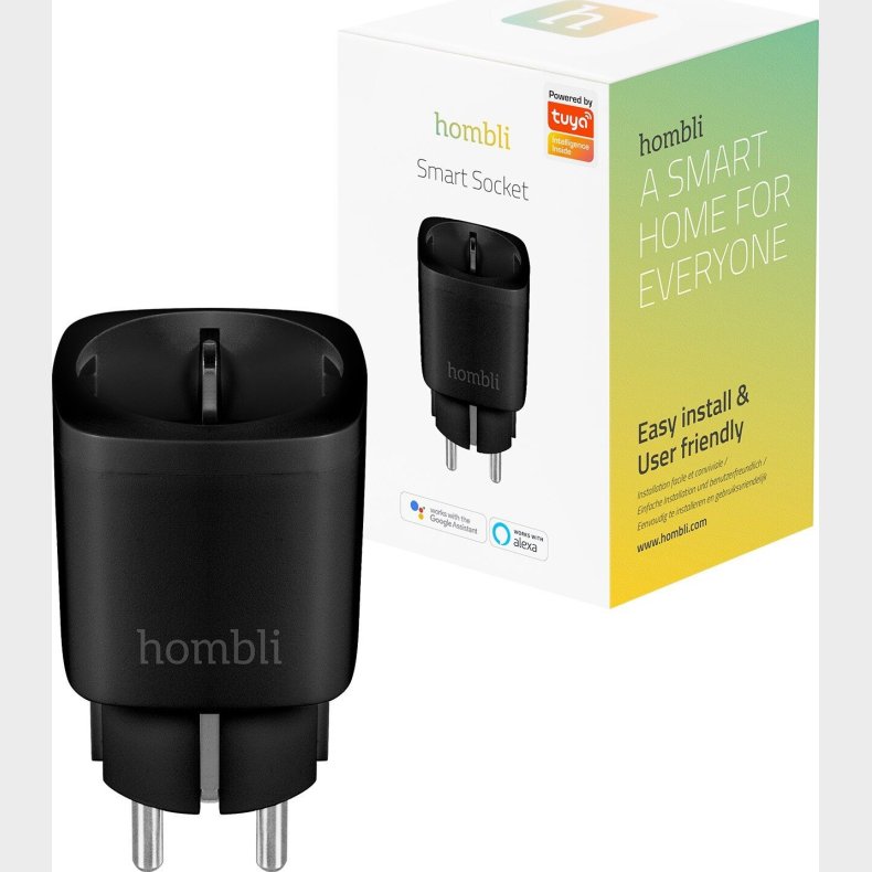 Hombli - Smart Socket - Eu - Wifi Stikkontakt - Sort