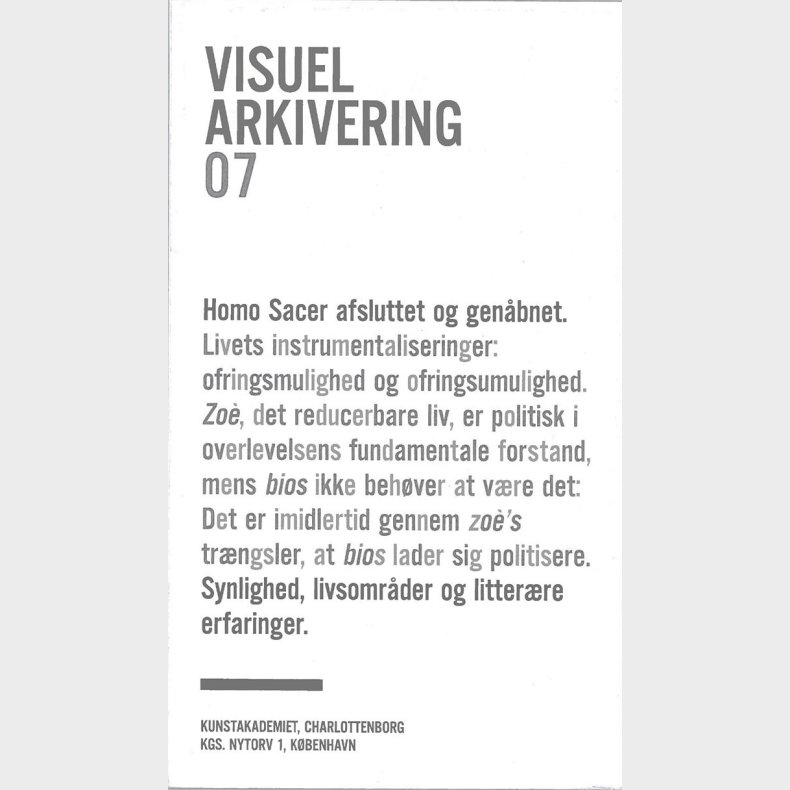 Homo Sacer Afsluttet Og Gen�bnet - Carsten Juhl - Bog