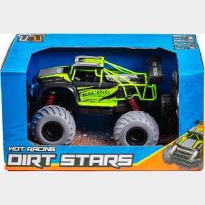 Fjernstyret Bil Med Lys - Hot Racing Dirt Stars - 1:14 - Gr� Og Gr�n
