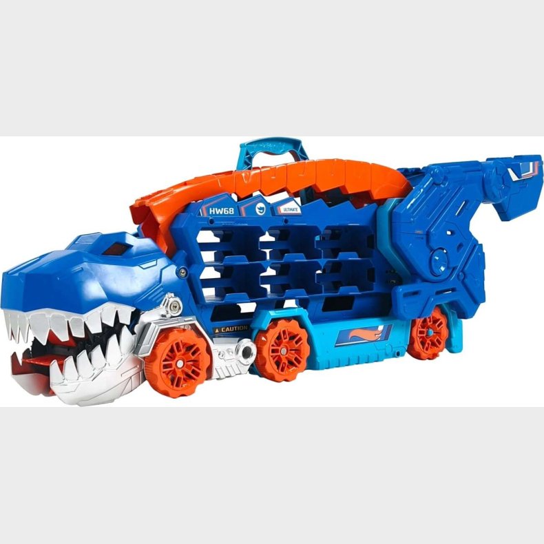 Hot Wheels - City - Ultimate T-rex Dinosaur Transporter Og 2 Biler