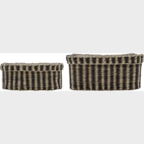 House Doctor - Opbevaringskurve Med Lg - Shoo - Brunstribet - 2 Stk