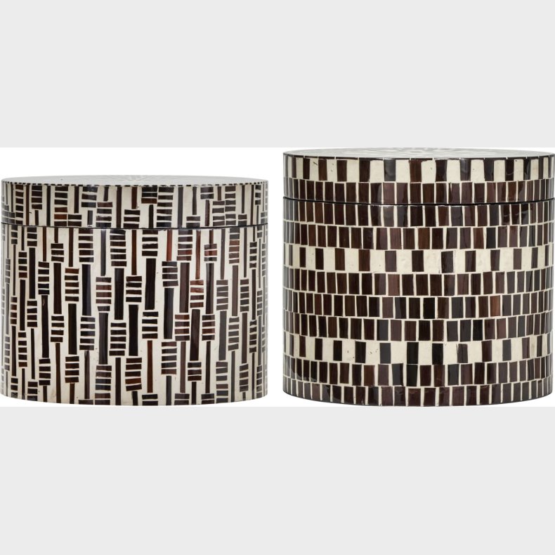 House Doctor - Opbevaringsbokse - Lango - Brun Og Natur - 2 Stk