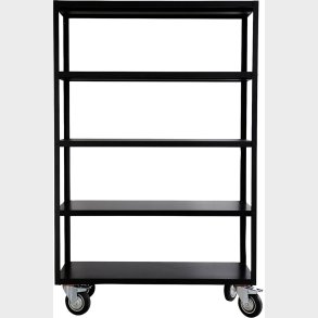 House Doctor - Reol Med Hjul - Trolley - St�l - Mat Sort - 180x45x120 Cm