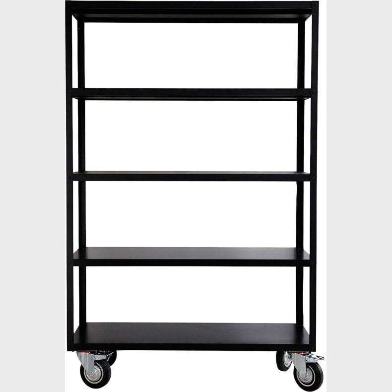 House Doctor - Reol Med Hjul - Trolley - St�l - Mat Sort - 180x45x120 Cm