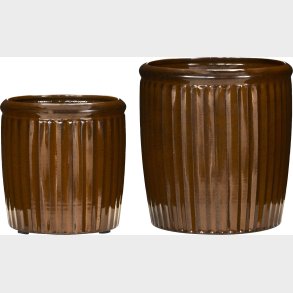 House Doctor - Urtepotteskjulere - Groove - Brun - 2 Stk