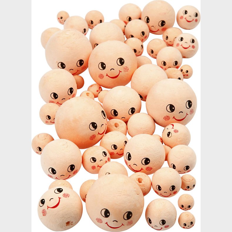 Hoveder - � 12+18+22+30+40 Mm - Lys Pudder - 100 Stk.