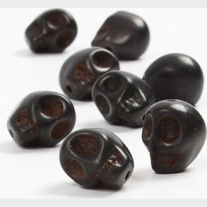 Howlite -  12 Mm - Hulstr. 1,5 Mm - Sort - 32 Stk.