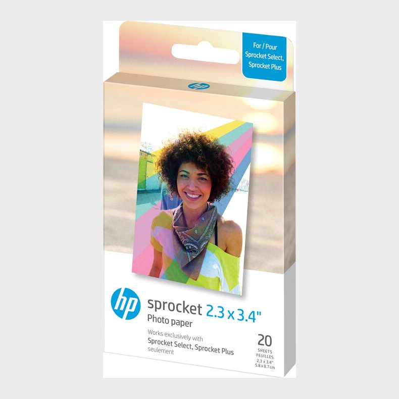 Hp - Zink Paper For Sprocket Select 20 Pack 2,3x3,4