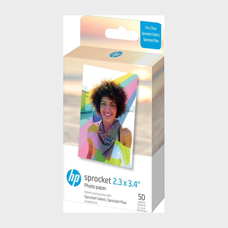 Hp - Zink Paper For Sprocket Select 50 Pack 2,3x3,4