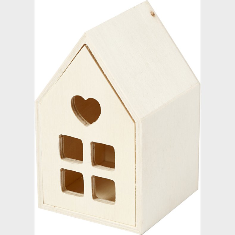 Hus Med Skuffe - H 10,8 Cm - D 6,8 Cm - 1 Stk.