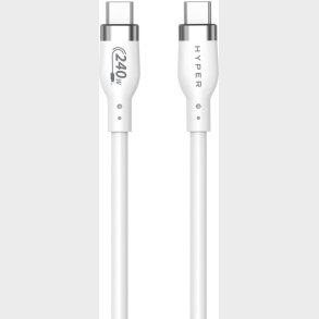 Hyper - Usb-c Kabel - 1m - Silikone - 240w - Hvid