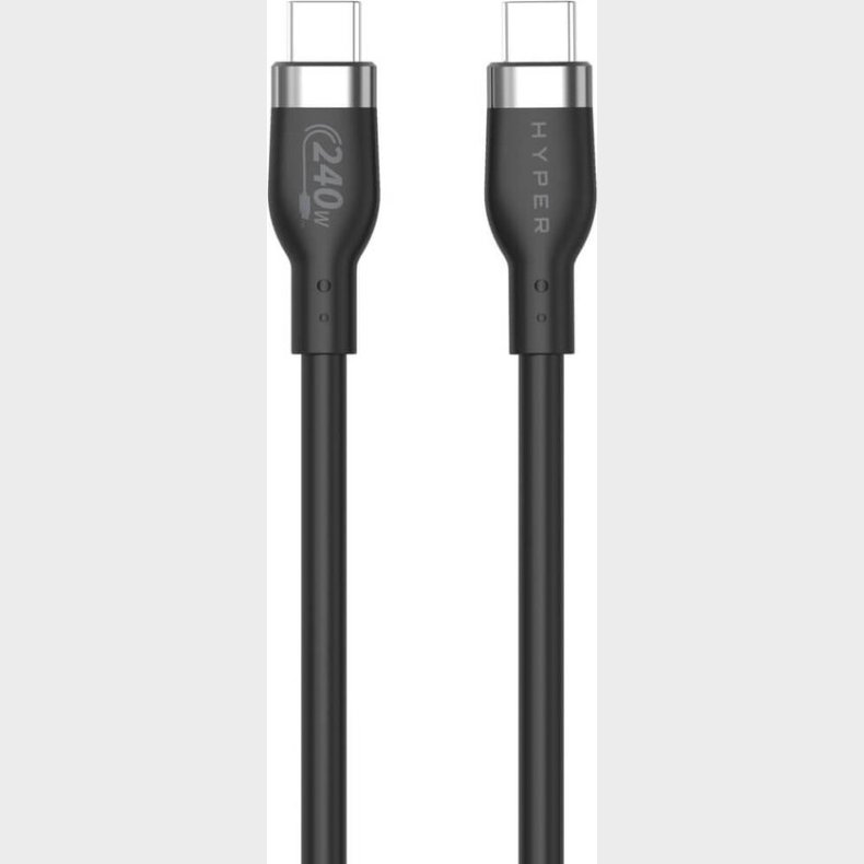 Hyper - Usb-c Kabel - 2m - Silikone - 240w - Sort