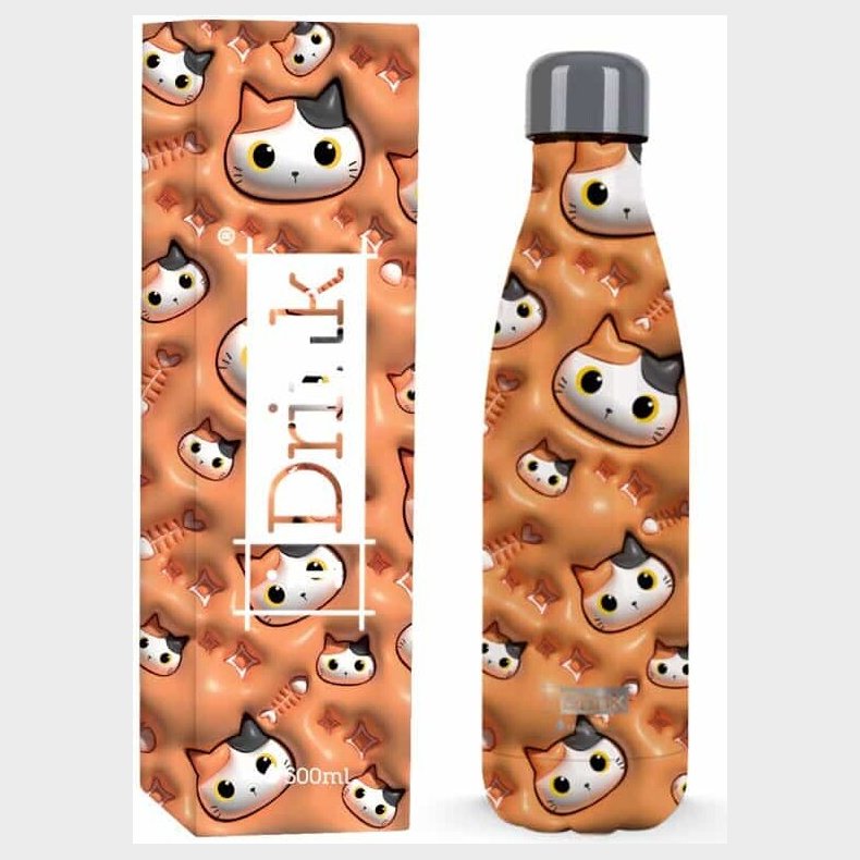 I-drink - Termoflaske 500 Ml - Orange Cat 3d