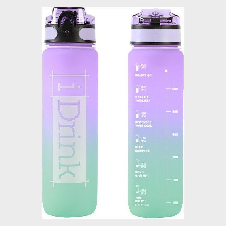 I-drink - Tritan Bottle  - 1000 Ml Purple And Aquamarine