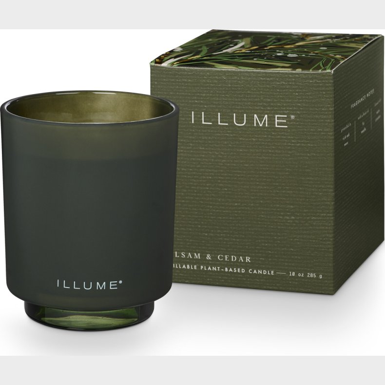 Illume - Balsam And Cedar - Glass Candle Duftlys - Gr�n