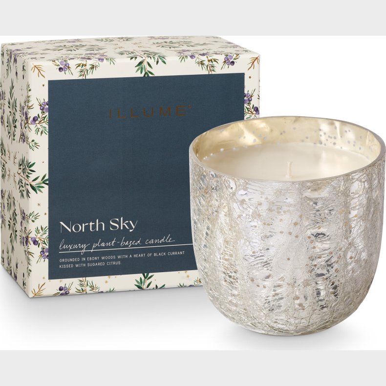 Illume - North Sky Crackle Glas Duftlys - Bl,
