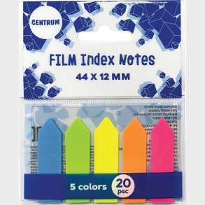 Indeksfaner 45 X 12 Mm - 5 Neonfarver Assorterede - Centrum