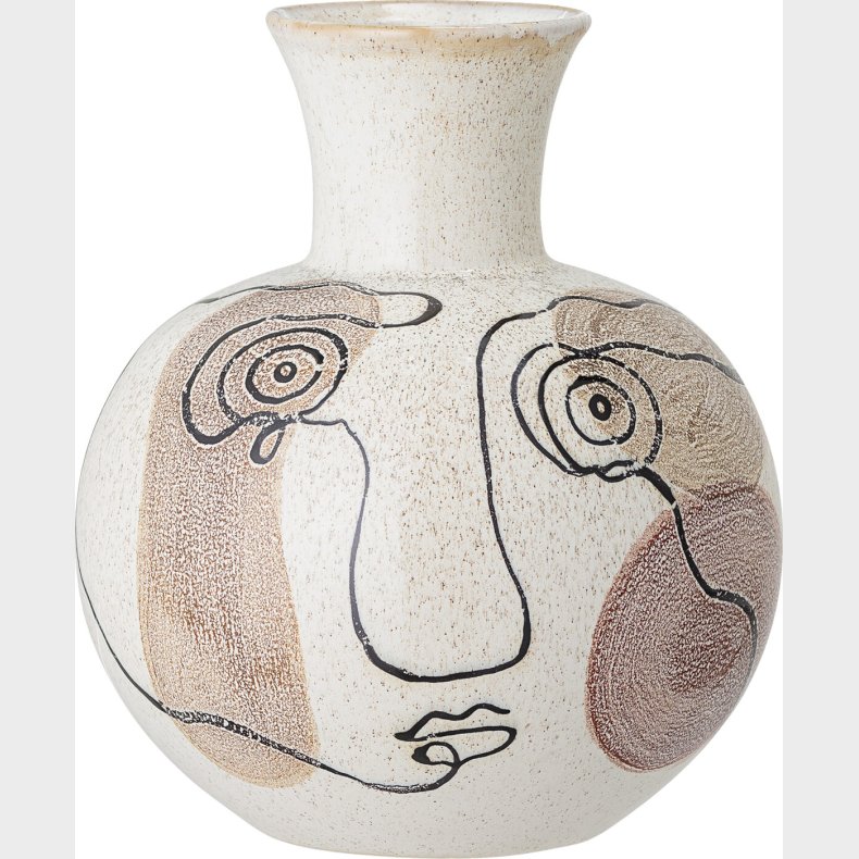 Bloomingville - Irini Vase - Hvid - Stentj - H 22,5 Cm