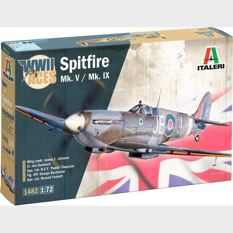Italeri - Spitfire Mk.v /mk.ix Aces Model Byggest - 1:72 - 1482