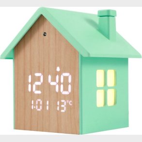 Itotal - Alarm Ur Fuglehus - Pastel Gr�n - 11.5 X 9.8 X 11 Cm