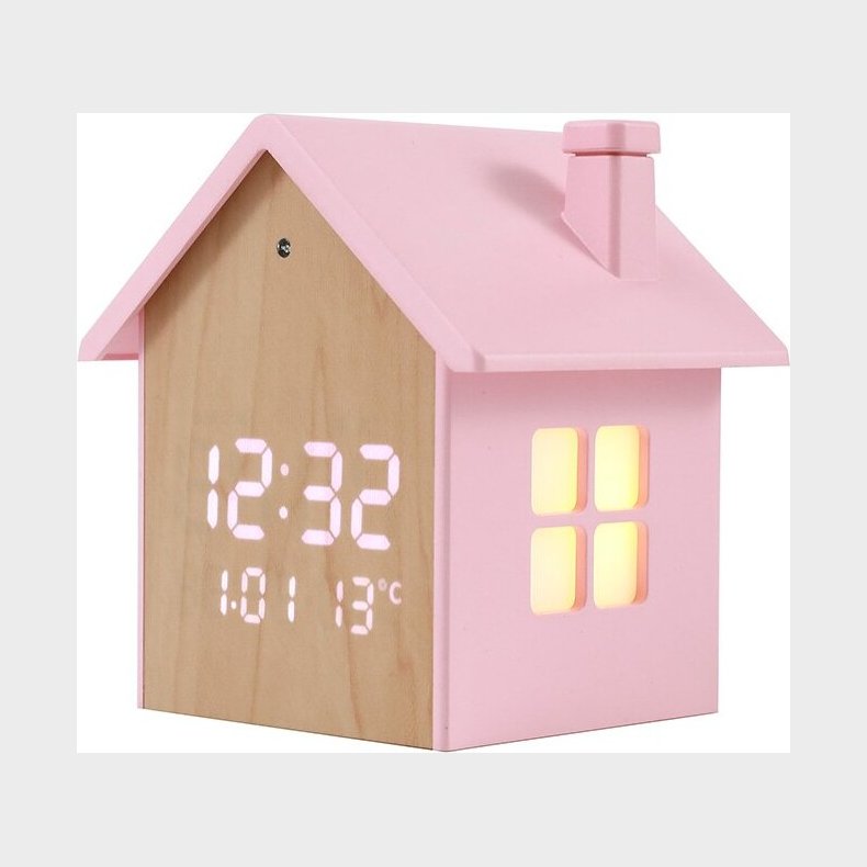 Itotal - Alarm Ur Fuglehus - Pastel Pink - 11.5 X 9.8 X 11 Cm